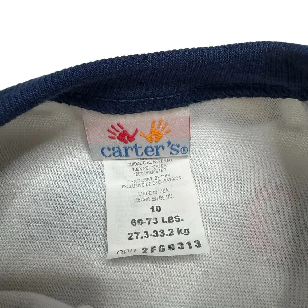 Vintage CARTERS *NEW* Football Fleece Long Johns Bodysuit Size 10 Kids Pajama